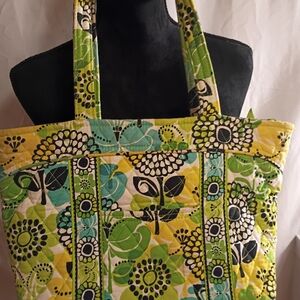 Vera Bradley Green and Yellow Floral Tote